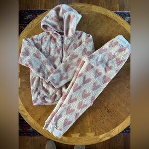 Hanna Andersson Matching Heart Fleece Set
